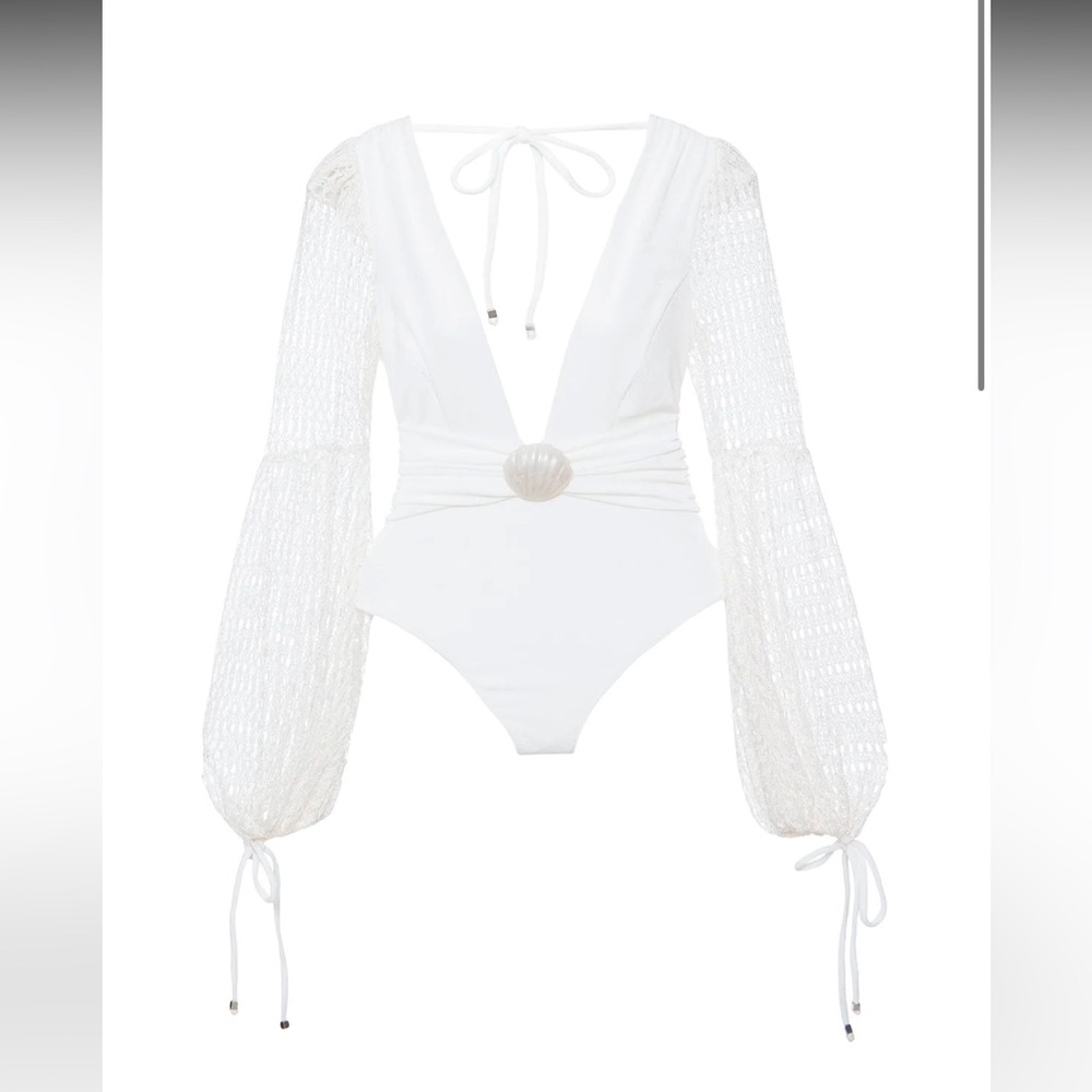 Patbo Plunge Seashell Long-sleeve swimsuit size small new tags